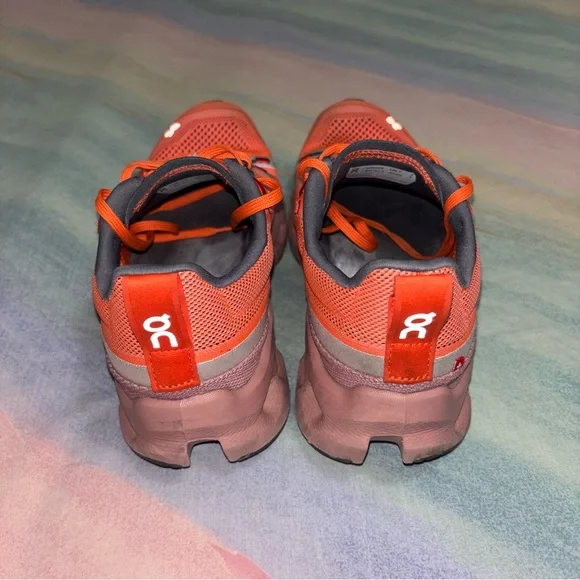 On Cloudsurfer Trail Running Shoes Womens Size 9 Flame Dustrose - Picture 6 of 9